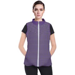 Luv Machine Robot Houndstooth Pattern (purple) Women s Puffer Vest by emilyzragz