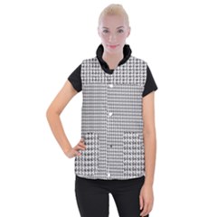 Luv Machine Robot Houndstooth Pattern (grey) Women s Button Up Vest by emilyzragz