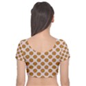 Waffle Polka Dot Pattern Velvet Short Sleeve Crop Top  View2