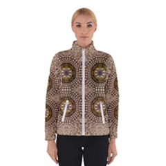 Moon Shine Over The Wood In The Night Of Glimmering Pearl Stars Winter Jacket by pepitasart