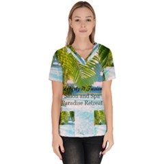 Hawaiian Women s V-neck Scrub Top by sanddcreations