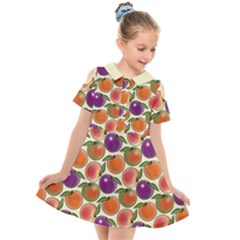 Fruit Tree Salad Pattern Kids  Short Sleeve Shirt Dress by emilyzragz