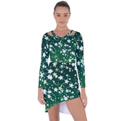 Christmas Star Advent Background Asymmetric Cut-out Shift Dress by Sapixe