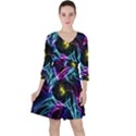 Abstract Art Color Design Lines Ruffle Dress View1