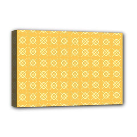 Pattern Background Texture Yellow Deluxe Canvas 18  X 12  (stretched) by Sapixe