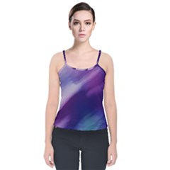 Purple Background Art Abstract Watercolor Velvet Spaghetti Strap Top by Sapixe