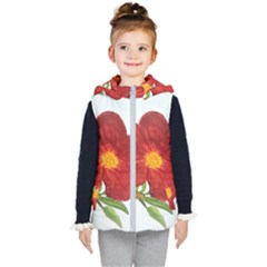 Deep Plumb Blossom Kid s Hooded Puffer Vest by lwdstudio