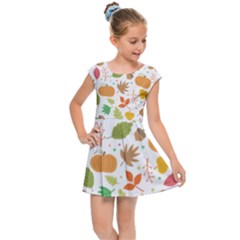 Thanksgiving Pattern Kids Cap Sleeve Dress by Valentinaart