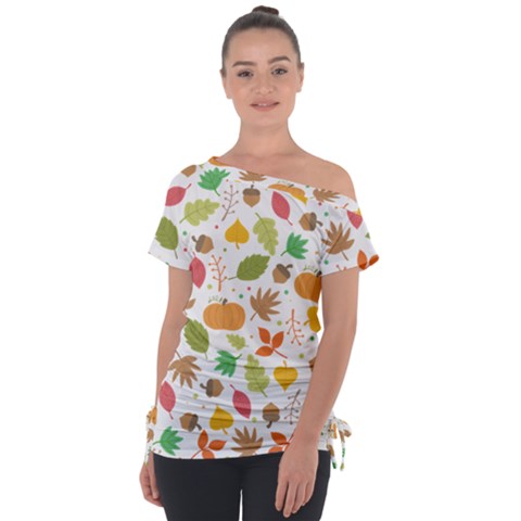 Thanksgiving Pattern Tie-up Tee by Valentinaart