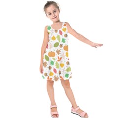 Thanksgiving Pattern Kids  Sleeveless Dress by Valentinaart