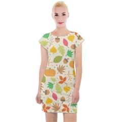 Thanksgiving Pattern Cap Sleeve Bodycon Dress by Valentinaart