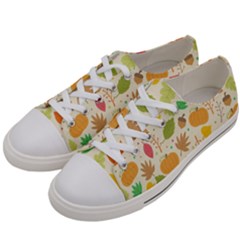 Thanksgiving Pattern Women s Low Top Canvas Sneakers by Valentinaart