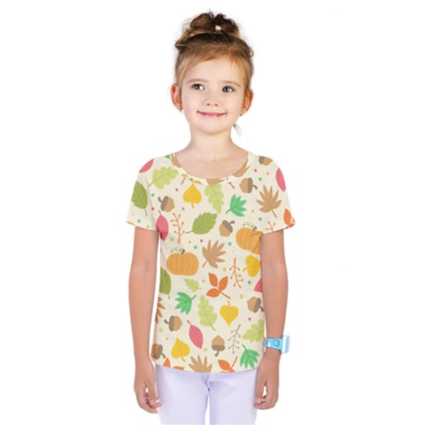 Thanksgiving Pattern Kids  One Piece Tee by Valentinaart