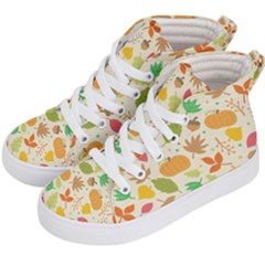 Thanksgiving Pattern Kid s Hi-top Skate Sneakers by Valentinaart