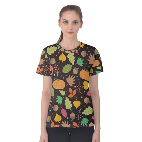 Thanksgiving Pattern Women s Cotton Tee by Valentinaart