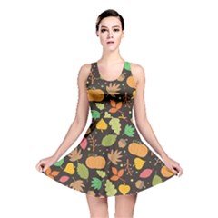 Thanksgiving Pattern Reversible Skater Dress by Valentinaart