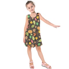 Thanksgiving Pattern Kids  Sleeveless Dress by Valentinaart