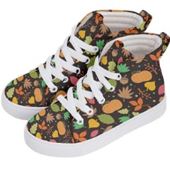 Thanksgiving Pattern Kid s Hi-top Skate Sneakers by Valentinaart