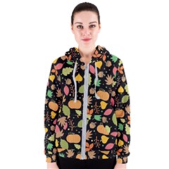 Thanksgiving Pattern Women s Zipper Hoodie by Valentinaart