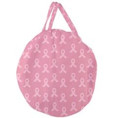 Pink Ribbon - Breast Cancer Awareness Month Giant Round Zipper Tote by Valentinaart