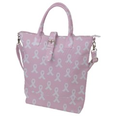 Pink Ribbon - Breast Cancer Awareness Month Buckle Top Tote Bag by Valentinaart