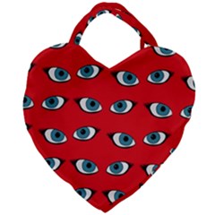 Blue Eyes Pattern Giant Heart Shaped Tote by Valentinaart