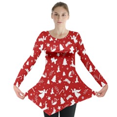 Christmas Pattern Long Sleeve Tunic  by Valentinaart