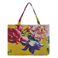 Textile Printing Flower Rose Cover Medium Tote Bag by Sapixe