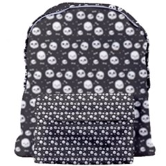 Pattern Skull Bones Halloween Gothic On Black Background Giant Full Print Backpack by genx