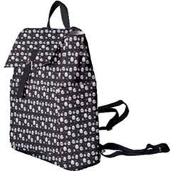 Pattern Skull Bones Halloween Gothic On Black Background Buckle Everyday Backpack by genx