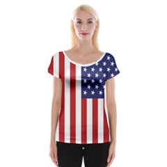 Us Flag Stars And Stripes Maga Cap Sleeve Top by snek