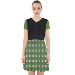 Logo Kekistan Pattern Elegant With Lines On Green Background Adorable In Chiffon Dress by snek