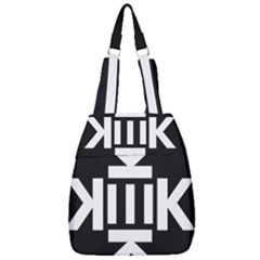 Official Logo Kekistan Kek Black And White On Black Background Center Zip Backpack by snek