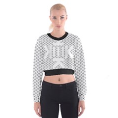 Logo Kek Pattern Black And White Kekistan Cropped Sweatshirt by snek