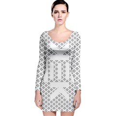 Logo Kek Pattern Black And White Kekistan Long Sleeve Velvet Bodycon Dress by snek