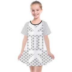 Logo Kek Pattern Black And White Kekistan Kids  Smock Dress by snek