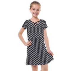 Logo Kek Pattern Black And White Kekistan Black Background Kids  Cross Web Dress by snek