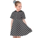 Logo Kek Pattern Black and White Kekistan black background Kids  Sailor Dress View1