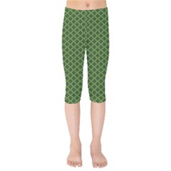 Logo Kek Pattern Black And Kekistan Green Background Kids  Capri Leggings  by snek