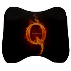 Qanon Letter Q Fire Effect Wwgowga Wwg1wga Velour Head Support Cushion by snek