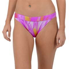 Fiery Hot Pink And Yellow Cactus Dahlia Flower Band Bikini Bottom by myrubiogarden