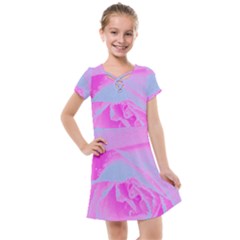 Perfect Hot Pink And Light Blue Rose Detail Kids  Cross Web Dress by myrubiogarden