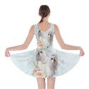 Cute Little Maltese With Flowers Skater Dress View2