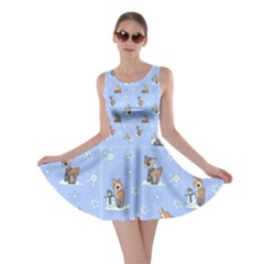 Winter Deer Skater Dress (blue) by Steampunkkittie