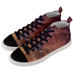 Cosmic Astronomy Sky With Stars Orange Brown And Yellow Men s Mid-top Canvas Sneakers by genx