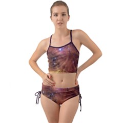 Cosmic Astronomy Sky With Stars Orange Brown And Yellow Mini Tank Bikini Set by genx