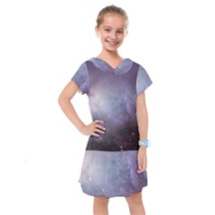 Orion Nebula Pastel Violet Purple Turquoise Blue Star Formation Kids  Drop Waist Dress by genx