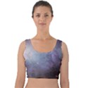 Orion Nebula pastel violet purple turquoise blue star formation Velvet Crop Top View1