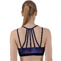 Lagoon Nebula Interstellar Cloud Pastel pink, turquoise and yellow stars Line Them Up Sports Bra View2