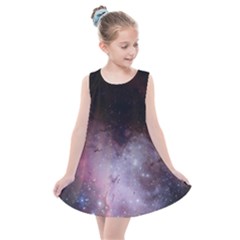 Eagle Nebula Wine Pink And Purple Pastel Stars Astronomy Kids  Summer Dress by genx